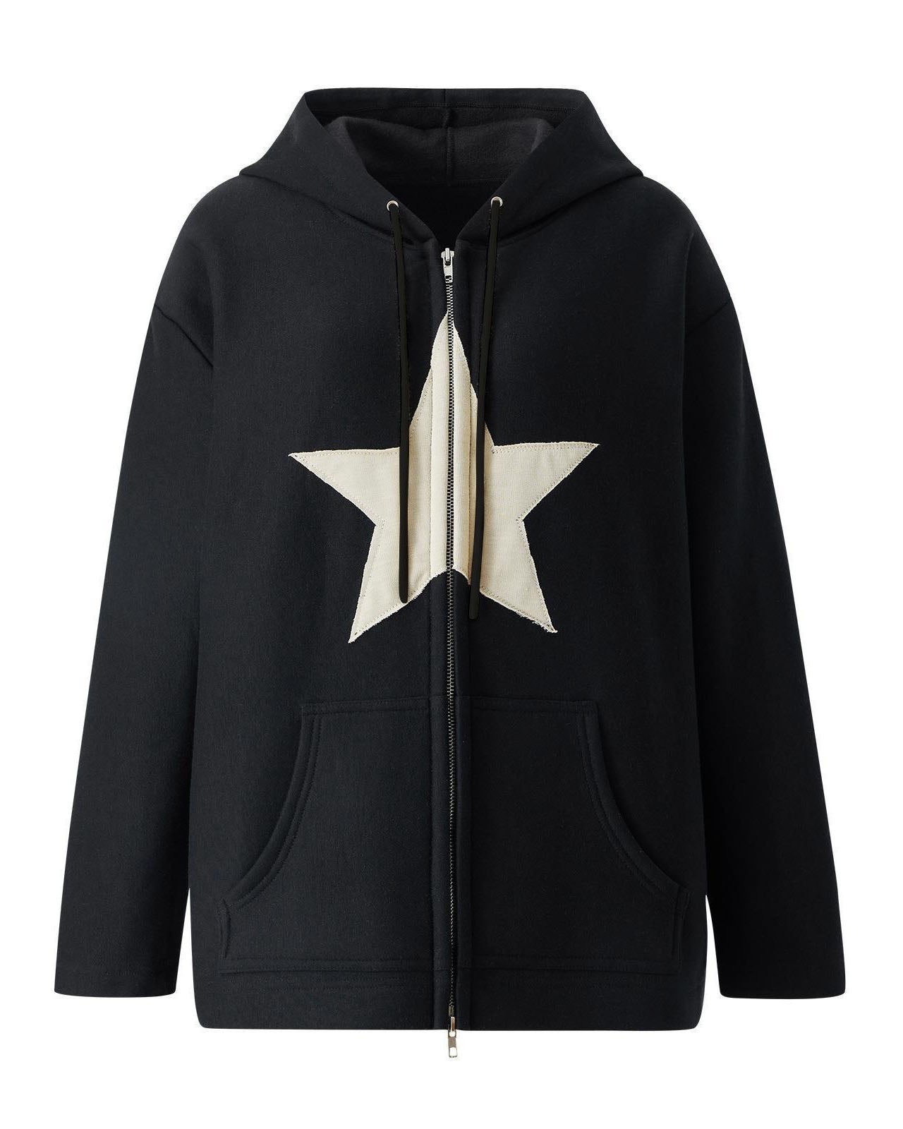 Patch pentagram hooded sweatshirt