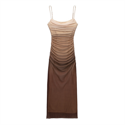 Ava - Khaki Raffiniertes Abendkleid