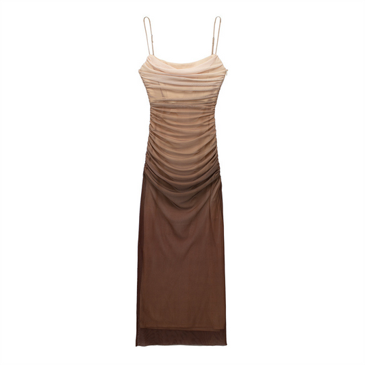 Ava - Khaki Sophisticated Evening Dress