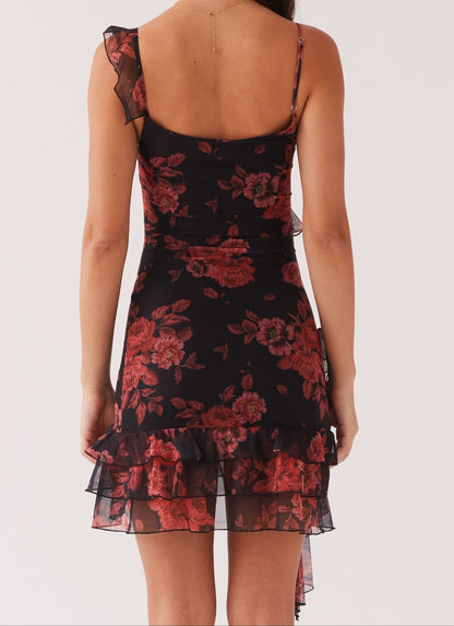 María Mesh Mini Dress – Midnight Pink