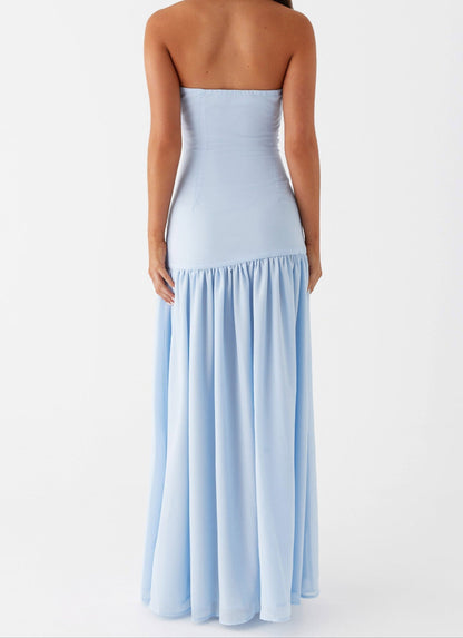 Letizia Strapless Maxi Dress - Blue