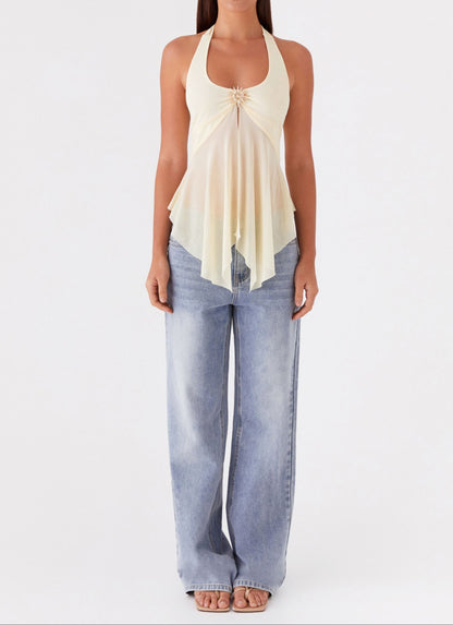 Caterina Mesh-Top – Gelb