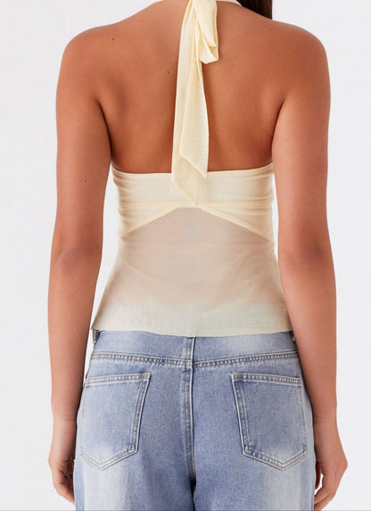 Caterina Mesh-Top – Gelb