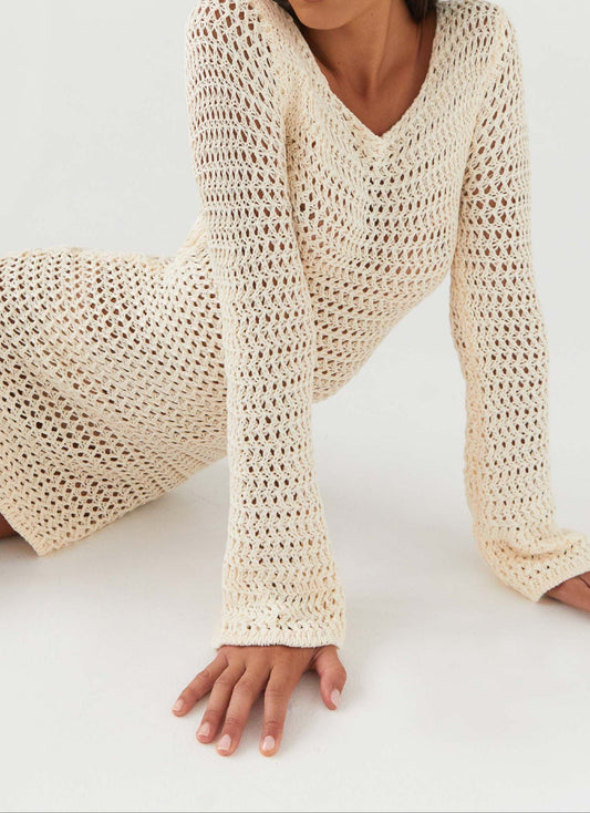 Filide Häkel Minikleid – Elfenbein