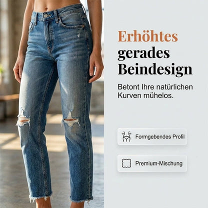 Modische Slim-Fit-Jeans im Used-Look für Damen