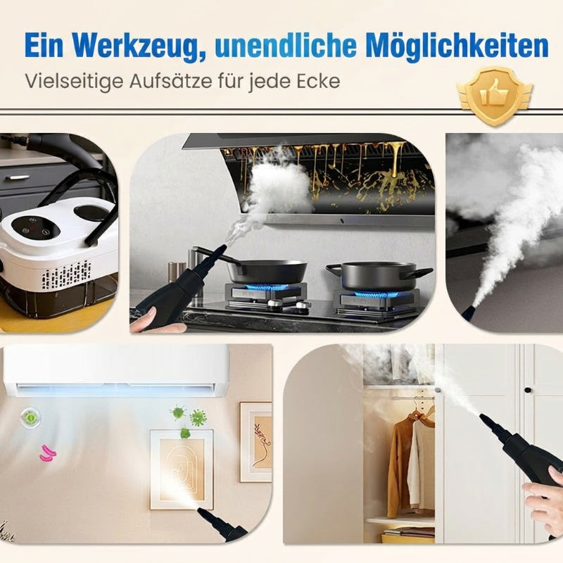 🥳 2026 HEISSER VERKAUF 🥳 💞 50K+ VERKAUFT! 📢⏰ 50% RABATT! Hochtemperatur-Dampfreiniger – 105°C Dampf, 15 s Aufheizzeit. 🌡️ Tötet 99,9 % der Keime ab – ohne Chemie. 🎚️ 6 Dampfstufen – großer Tank 1100 ml. ✨ Für viele Oberflächen – Reinigungswunder! 🔥