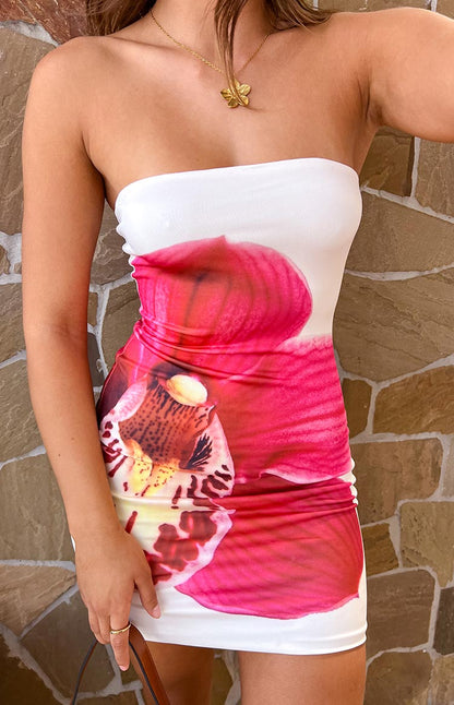 Mini-robe orchidée blanche Ghita