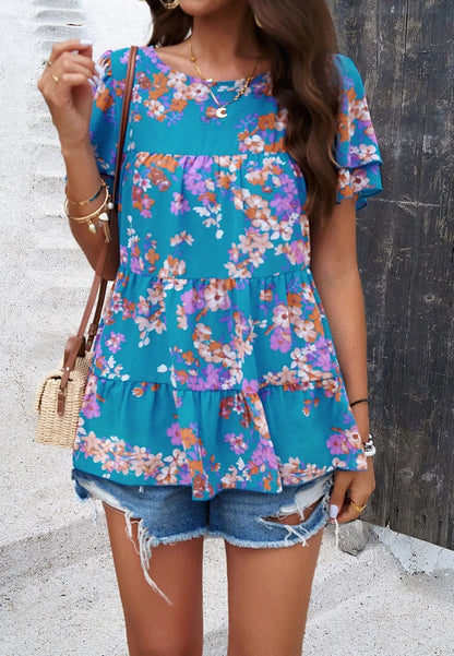 Elisa - floral print chiffon blouse