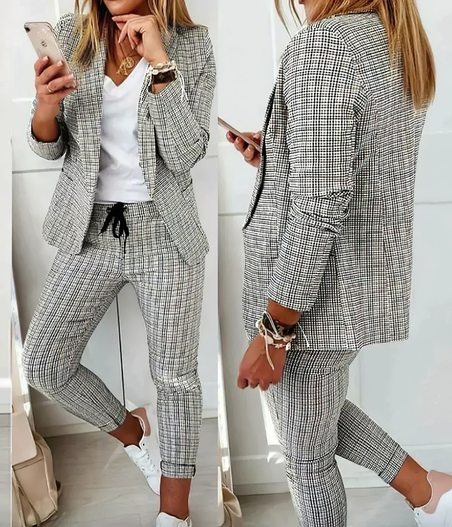 Grey Check Set - Anna