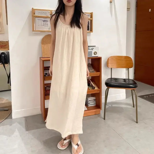 Luisa - Beige maxi summer dress