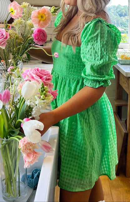 Fella Grünes Babydoll MiniKleid