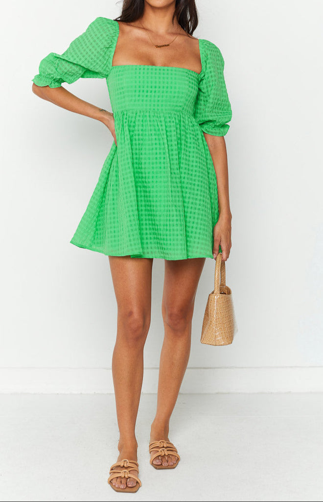 Fella Grünes Babydoll MiniKleid