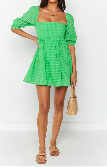 Fella Grünes Babydoll MiniKleid