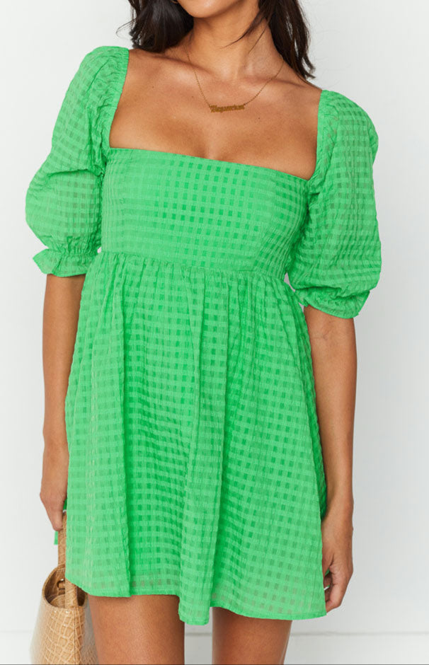 Fella Grünes Babydoll MiniKleid
