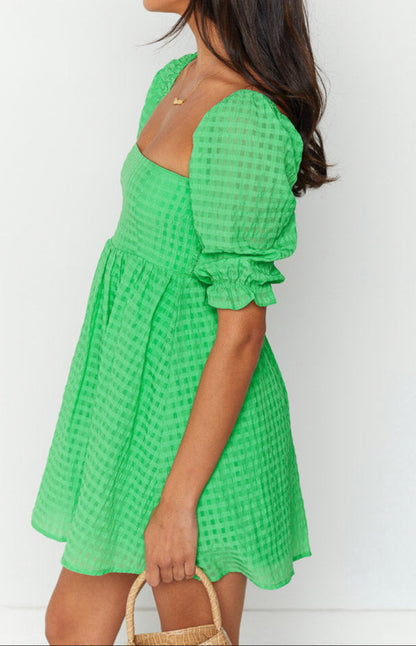 Fella Grünes Babydoll MiniKleid