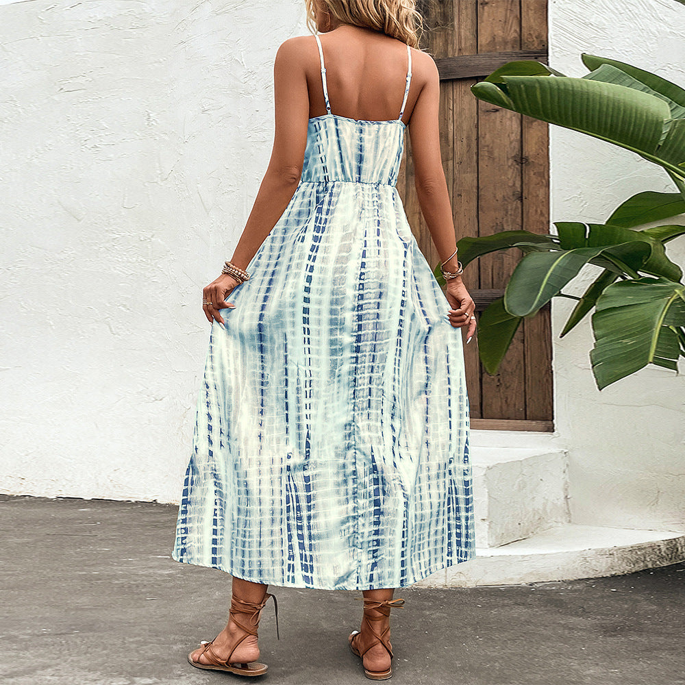 Blaues Maxi Sommerkleid