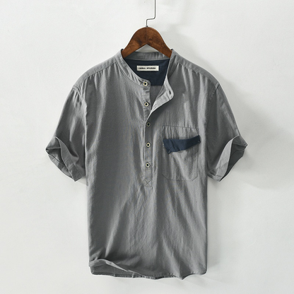 Light blue shirt with breast pocket - Finn