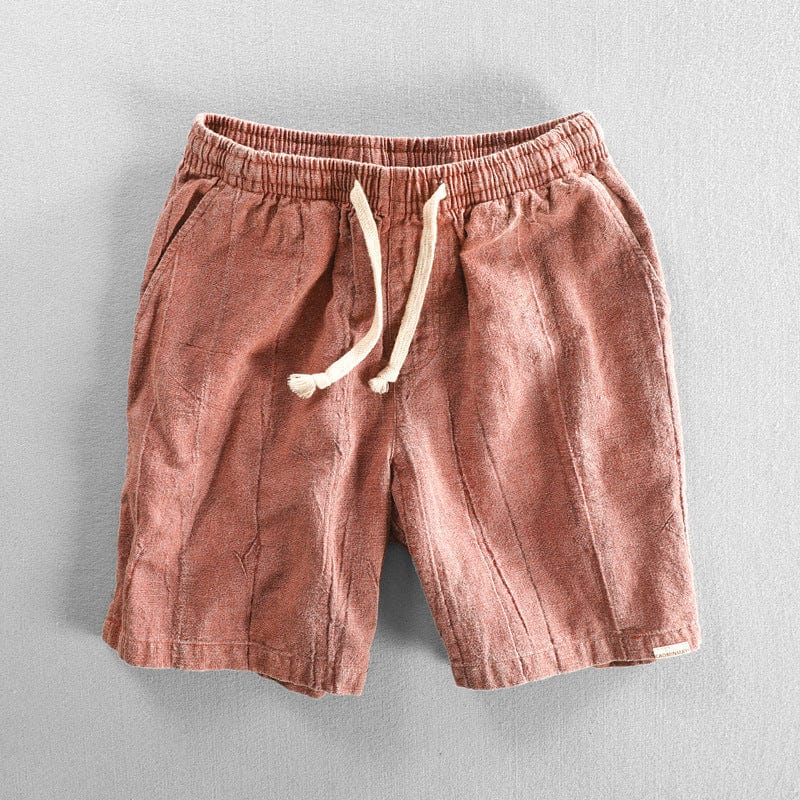 Casual shorts in rust brown with drawstring - Timon