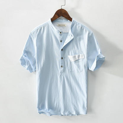 Light blue shirt with breast pocket - Finn