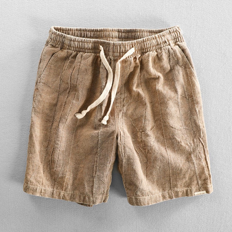 Casual shorts in rust brown with drawstring - Timon