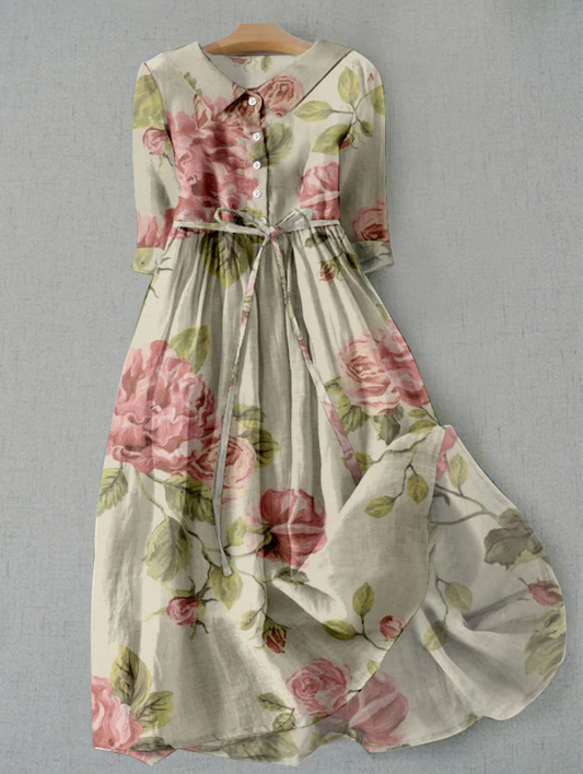 Charlotte - Blumenprint Midikleid in Pastell