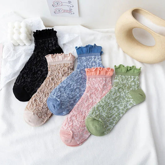 Packung Mit 5 Paar Blumensocken Mehrfarbig