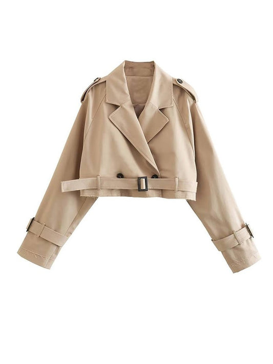 Kurzer Trenchcoat beige