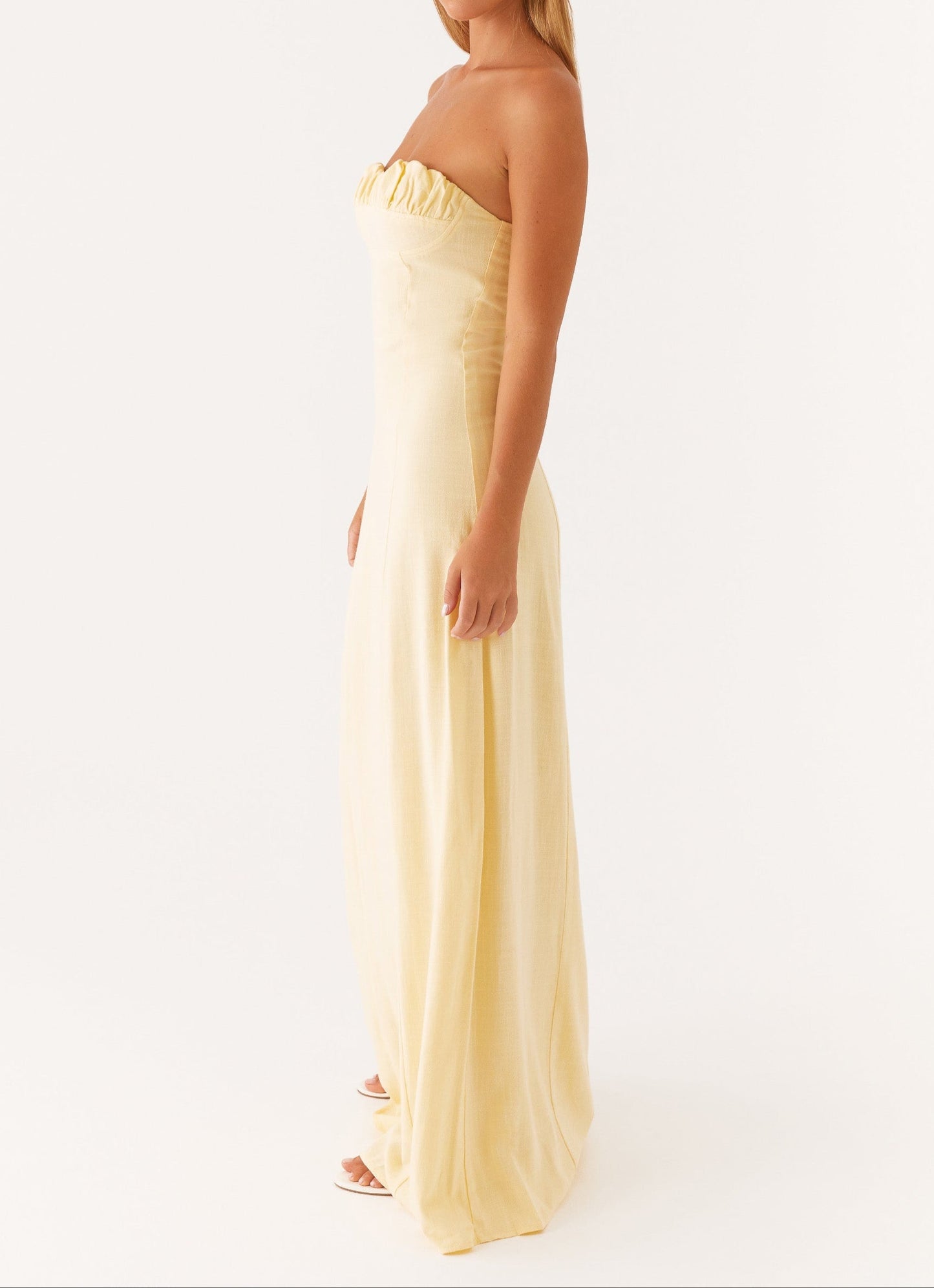 Robe longue en lin Jaquetta – jaune