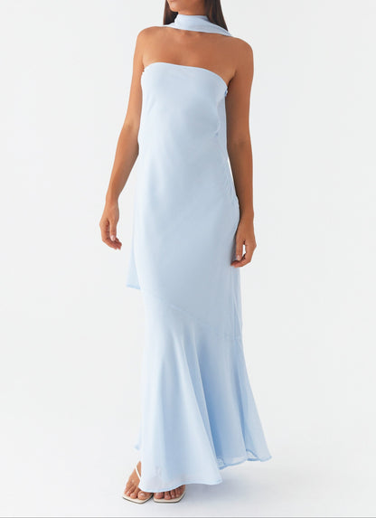 Robe longue « Po Under The Pagoda » - Bleu