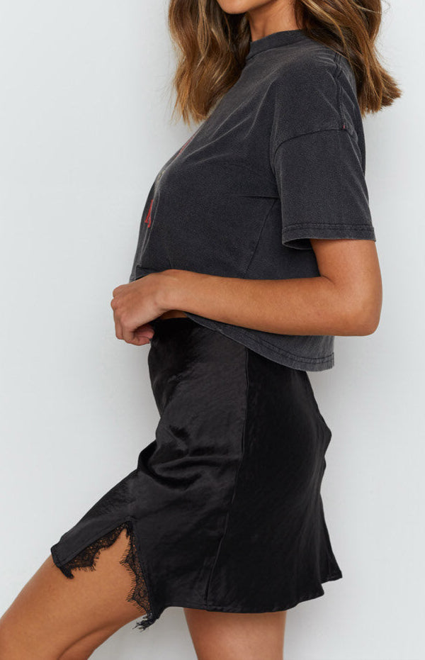 Cristina Spitzen Minirock Schwarz