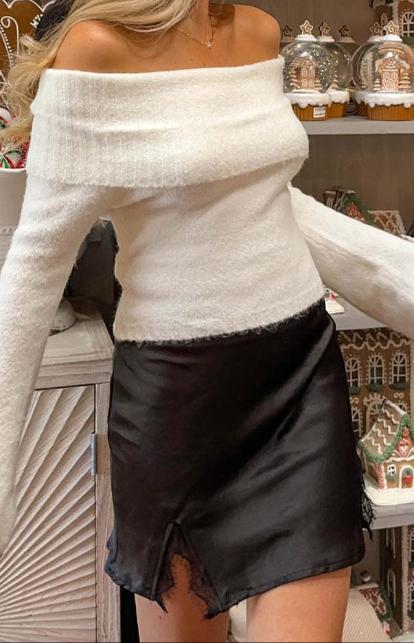 Cristina Spitzen Minirock Schwarz