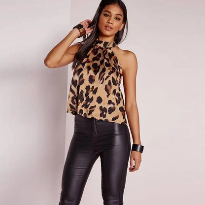 Isabella - Elegant leopard print neck top