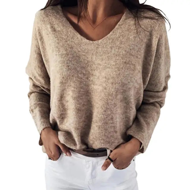 Beige V-neck shirt - Julia