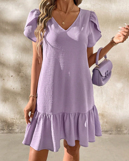 Kleid Elegant A-Saum Puffärmel