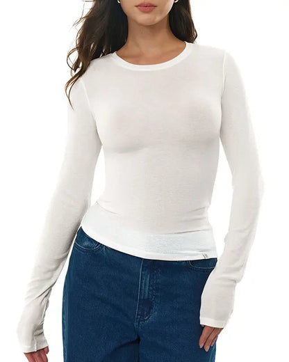 Oberteil Rundhals Slim Fit Langarm Basisschicht