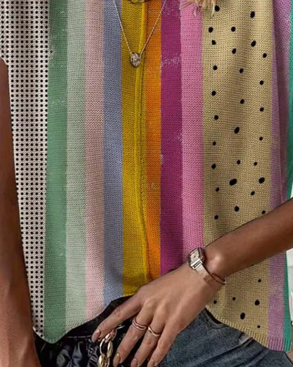 Pullover Gepunktet Regenbogenstreifen