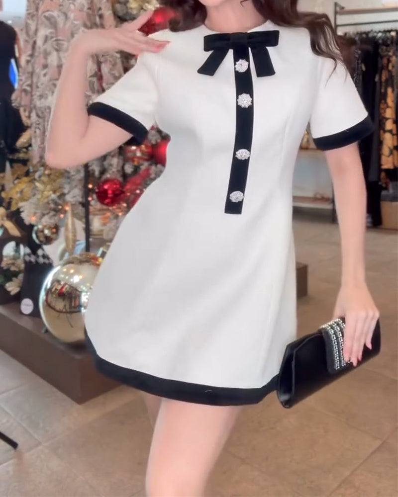 Kleid mit Schleifenbesatz Color-Block