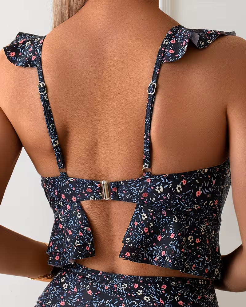 Bikini Klein Blumig Rüsche
