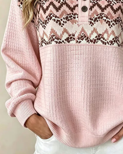Sweatshirt Rundhals Waffel Lässig