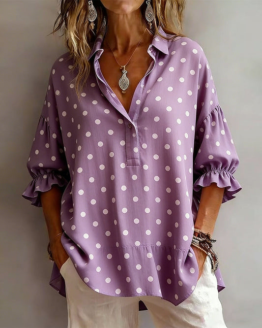 Bluse Revers Punkte