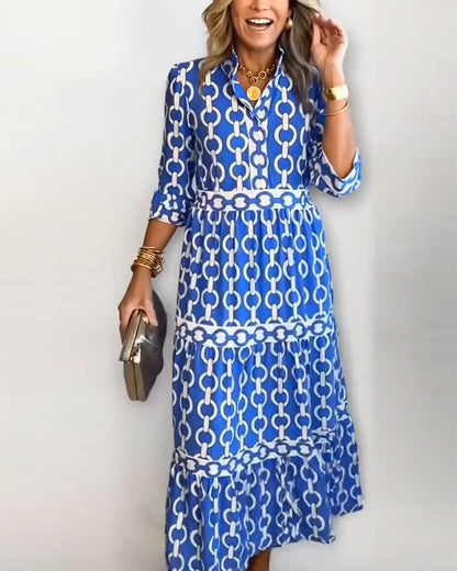 Kleid Revers Kette Druck