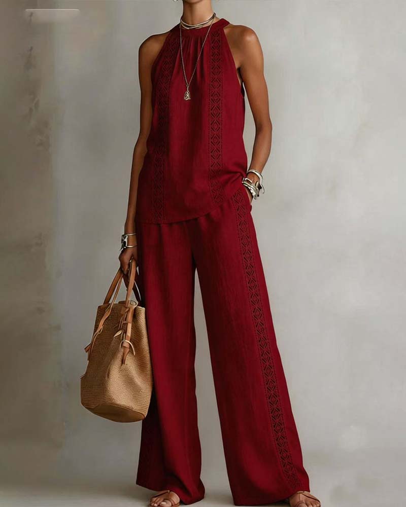 Zweiteiliger Set Hollow Out Halter