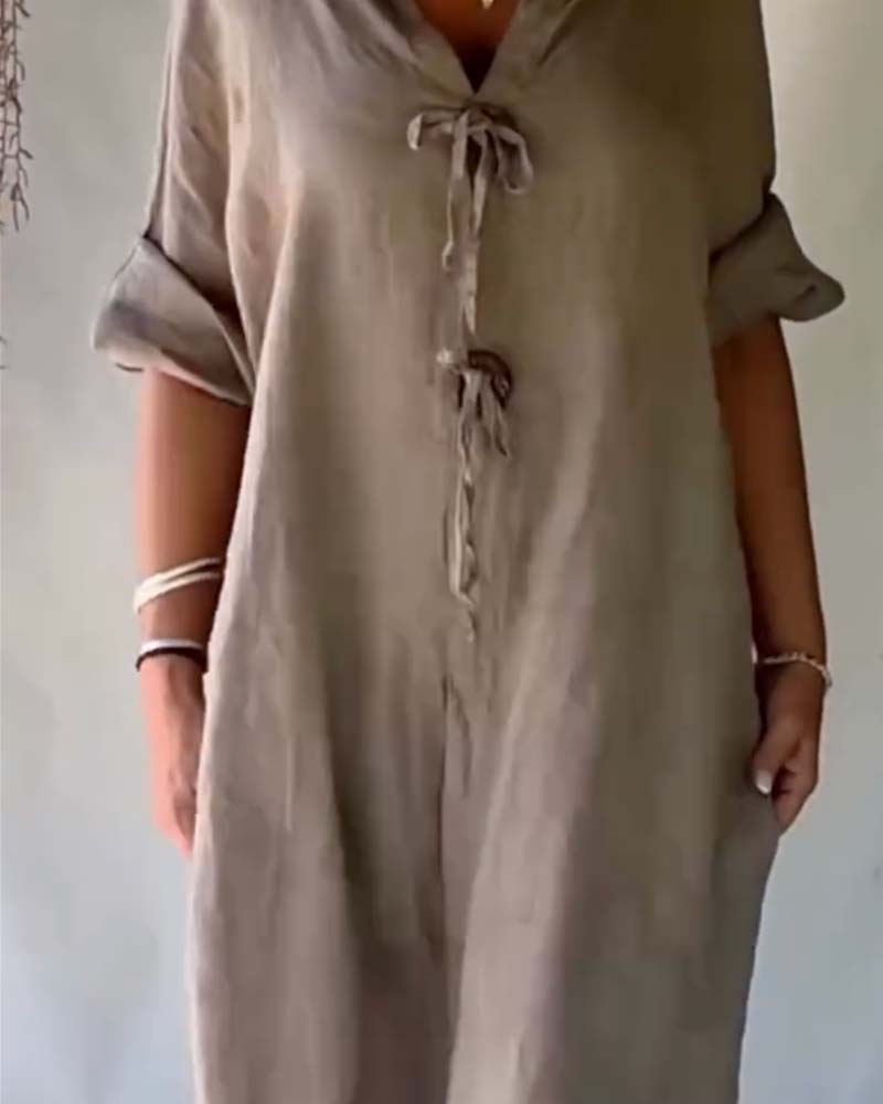 Kleid Einfarbig Einfach Locker