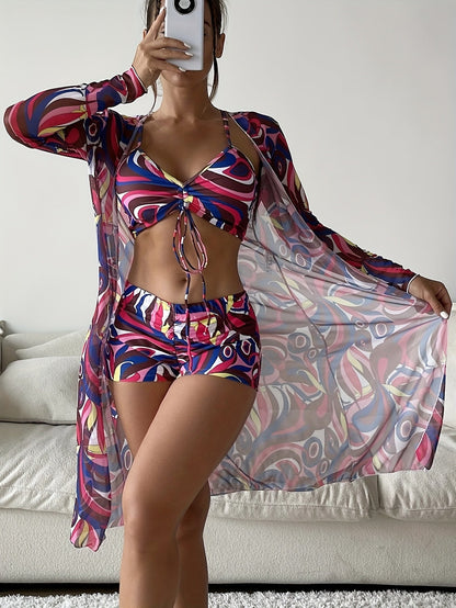 Colorful patterned swimsuit set - Lea