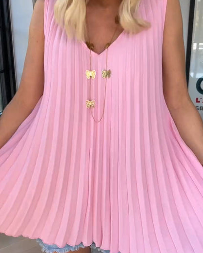 Tanktop Unifarben ärmellos gerafft