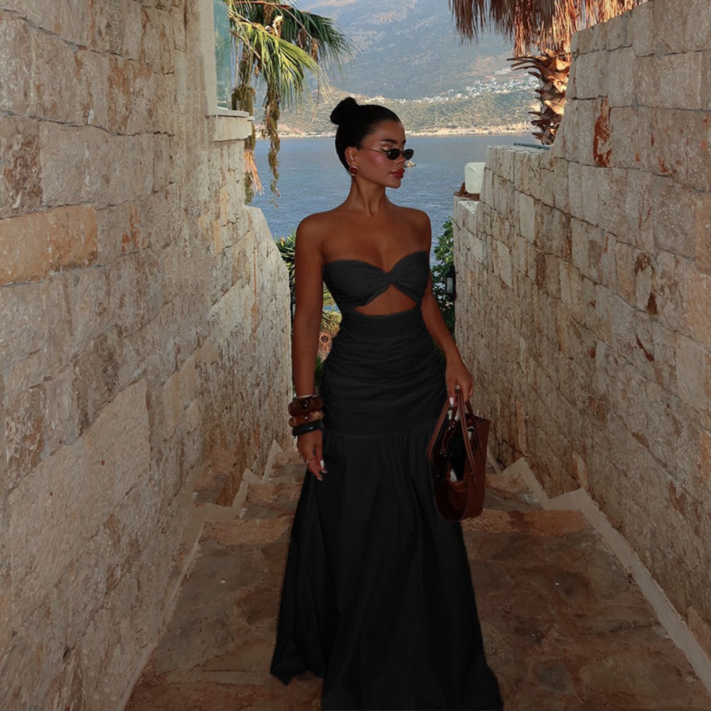 Strapless Maxi Dress with Cut Out for Women - Isabella