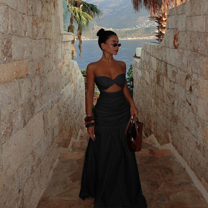 Strapless Maxi Dress with Cut Out for Women - Isabella