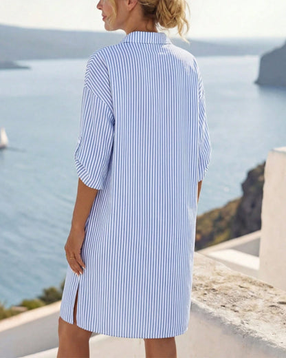 Kleid im Hemdstil mit stilvollen Streifen
