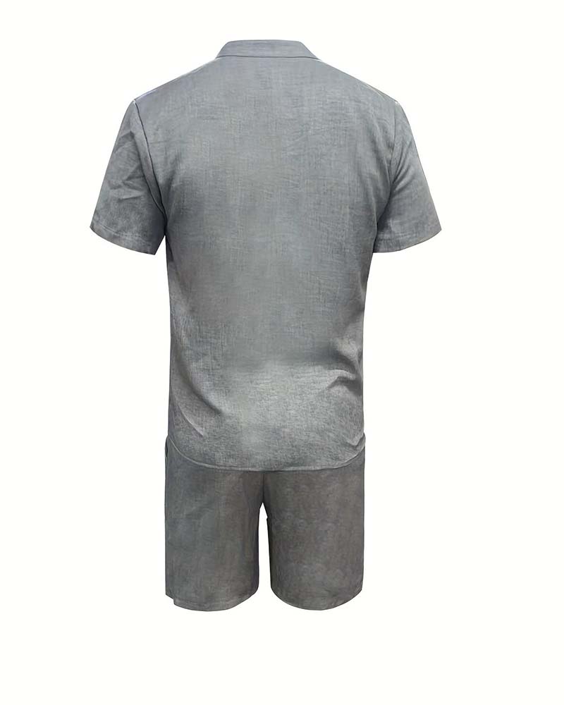 Herren Set Kurzarmhemd Und Shorts