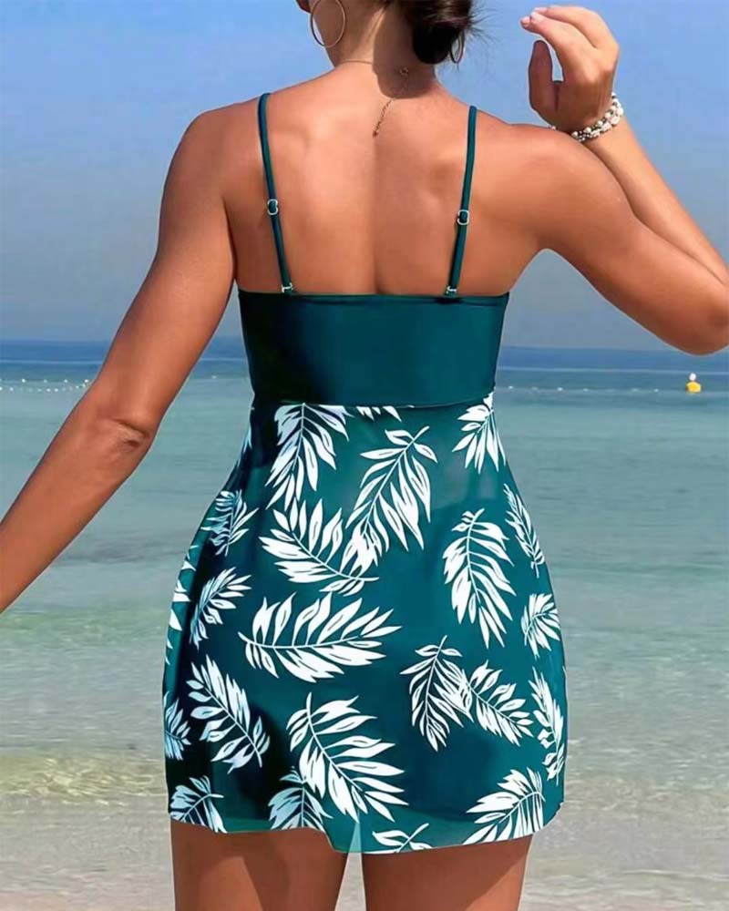 Tankini Sexy Gedruckt Mesh